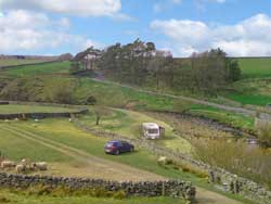 River Swale and Campsite, view towards Keld